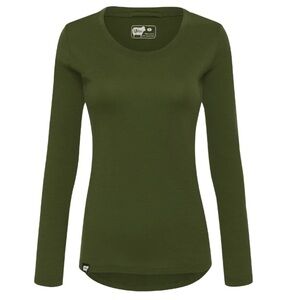 Wuru Women’s 100% Australian Merino Wool Long Sleeve Shirt Hunter Green